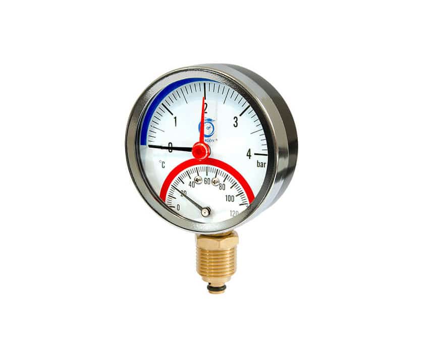 ترمومانومتر ۴ بار و ۶ بار جهت اندازه گیری فشار سیستم گرمایش